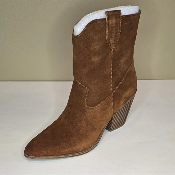 Aqua College Cognac Pointed Toe Winder Leather Boots Size 11 NWB - Picture 5 of 10